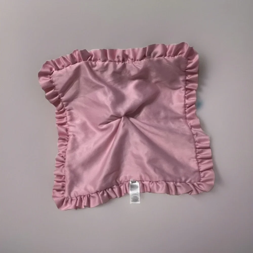 2016 Carters Pink Owl Lovey with Hearts Ruffle‎ Trim Security Blanket Plush